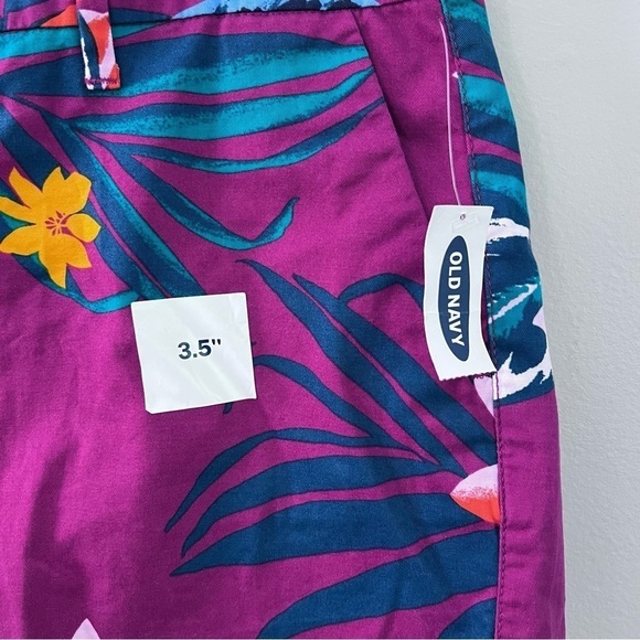 NWT Old Navy purple tropical print everyday short size 10 - Picture 7 of 9